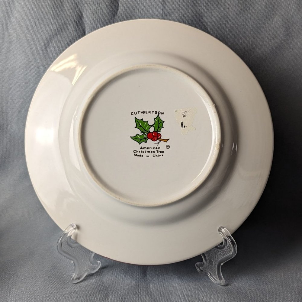 Cuthbertson American Christmas Tree Six Plates Bread Butter And Salad Mixed Lot - Picture 7 of 10